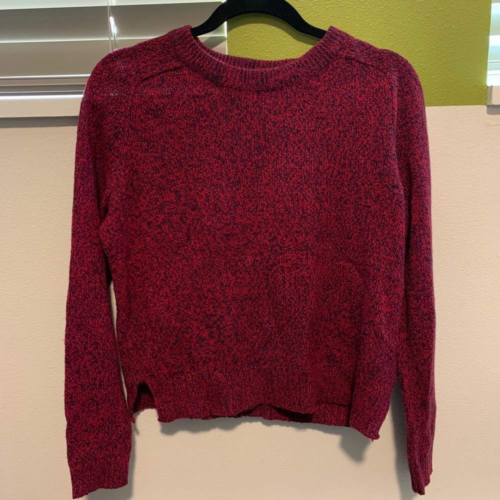 Red and blue sweater